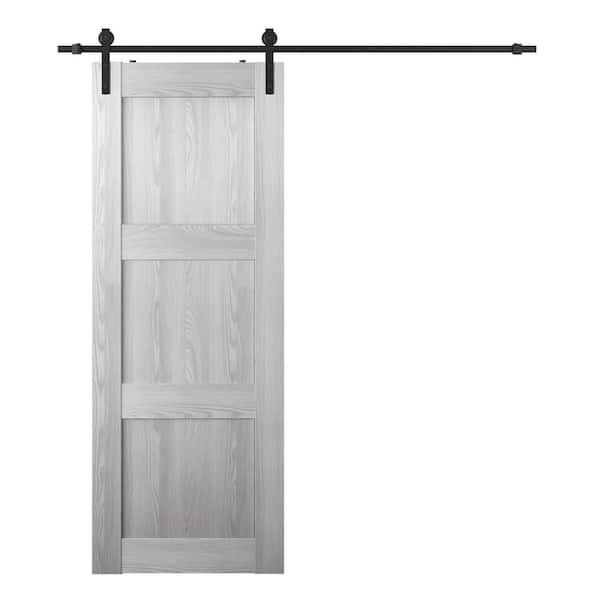Belldinni Vona 24 in. x 80 in. Ribeira Ash Composite Core Wood Sliding Barn Door with Hardware Kit