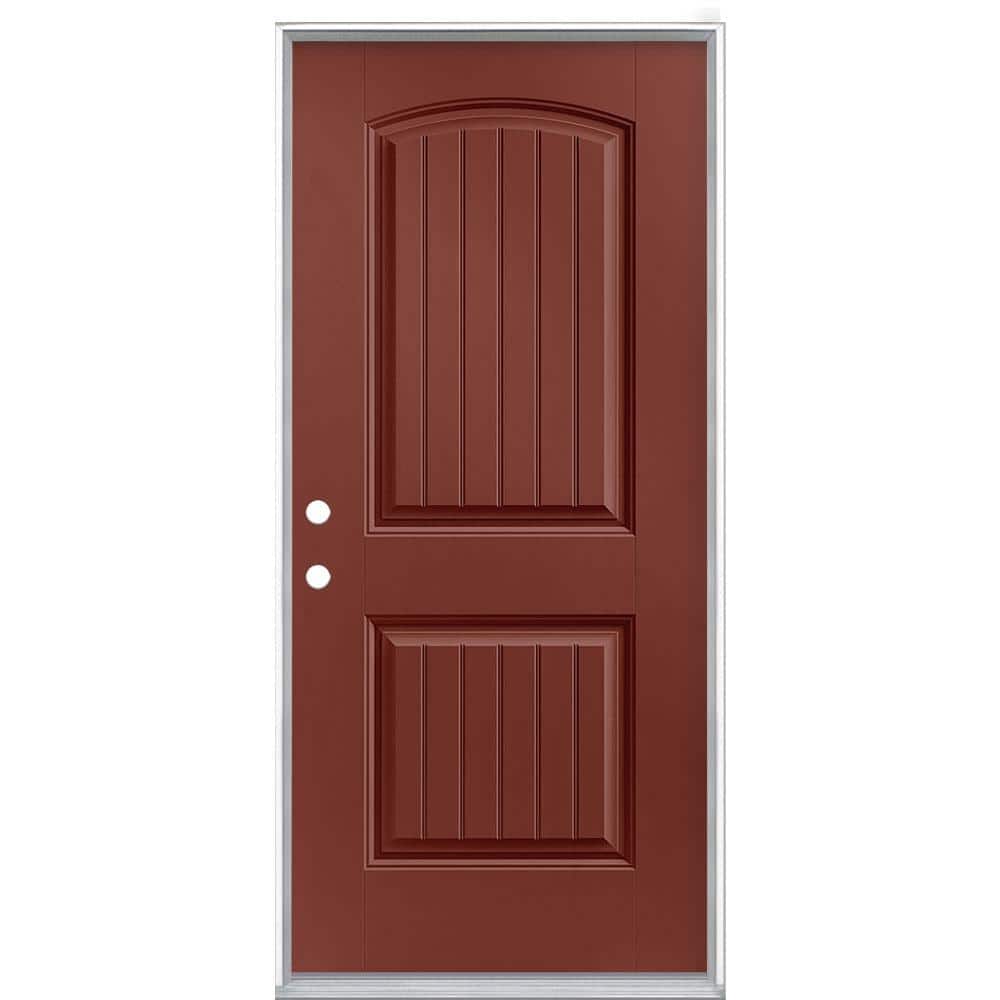 36 in. x 80 in. Cheyenne 2-Panel Right-Hand Inswing Painted Smooth Fiberglass Prehung Front Exterior Door No Brickmold price history on PriceWatchPro