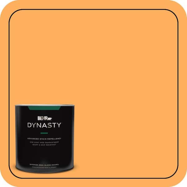 BEHR DYNASTY 1 qt. #280B-5 Vintage Orange Semi-Gloss Enamel Interior Stain-Blocking Paint and Primer