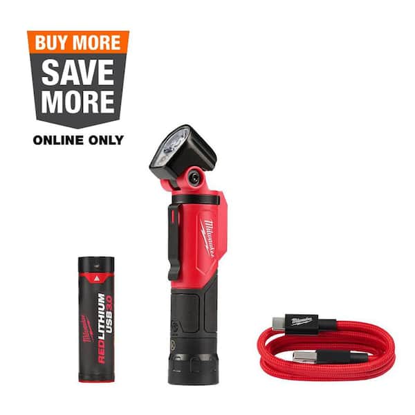 500 Lumens LED Pivoting REDLITHIUM USB Flashlight