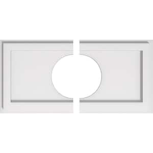 20 in. W x 10 in. H x 6 in. ID x 1 in. P Rectangle Architectural Grade PVC Contemporary Ceiling Medallion (2-Piece)