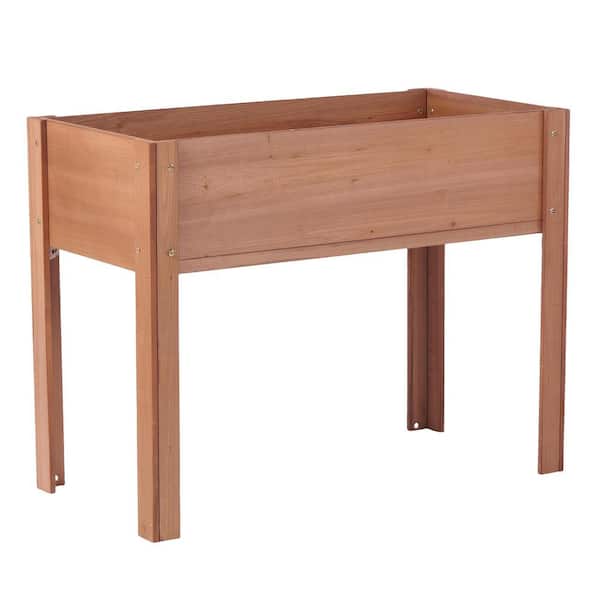 Siavonce 40 in. x 20in. x 31 in. Raised Garden Bed with Legs,Elevated Wooden Planter Box for Outdoor Plants Flowers Fruits,Coffee