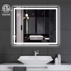 36 in. W x 30 in. H Rectangular Frameless LED Light with 3-Color and Anti-Fog Wall Mounted Bathroom Vanity Mirror