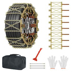 8-Pack Snow Chains Adjustable Tire Chains for Car 8.5 in. x 11 in. Width Thickened Car Anti-Skid Tire Chains (Set of 8)