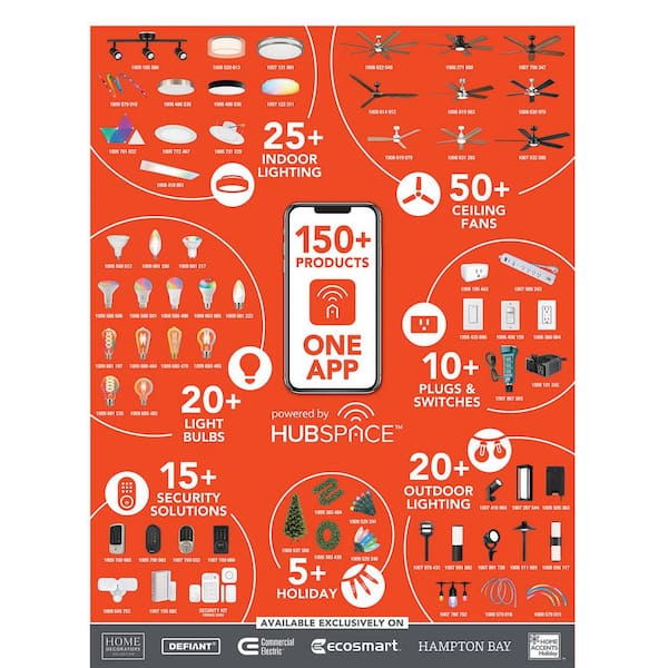 60-Watt Equivalent Smart A19 Color Changing CEC LED Light Bulb with Voice Control (1-Bulb) Powered by Hubspace