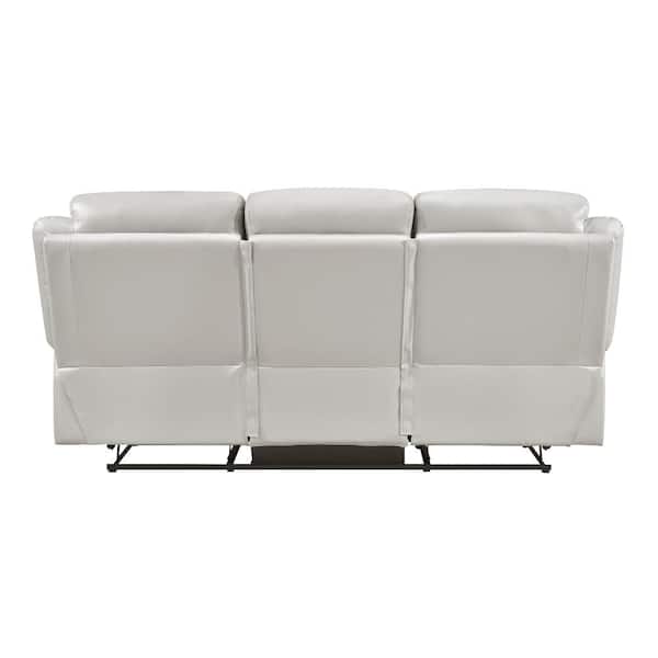 Lazzara Emillia 87 in. W Pillow Top Arm Leather Rectangle Manual