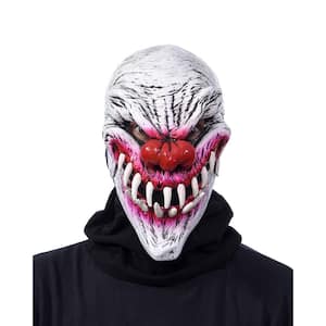 UV Last Laugh Moving Mouth Evil Clown Mask UV Black Light Reactive, Adult Halloween Costume, Unisex