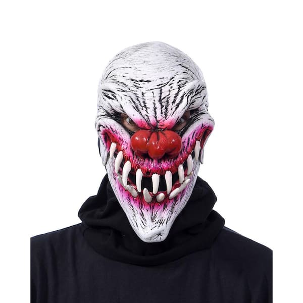 Zagone Studios UV Last Laugh Moving Mouth Evil Clown Mask UV Black Light Reactive, Adult Halloween Costume, Unisex