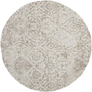 Safavieh Blossom BLM104A Handmade Grey / Ivory Rug - 4' Round