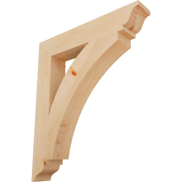 Ekena Millwork 3.5 in. x 28 in. x 24 in. Douglas Fir Thorton Traditional Smooth Bracket