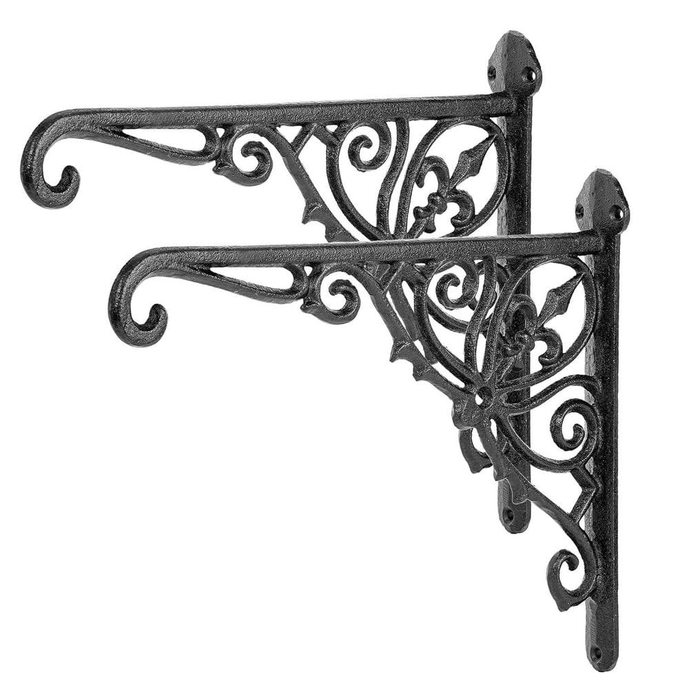 Cast Iron Wall Bracket Plant Hanger with Vintage Scroll Design, Heavy Duty, Weather-Resistant, 2 Pack price history on PriceWatchPro