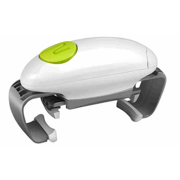 High Torque One-Touch Electric Jar Opener, Automatic Lid Remover with Auto-Off, Powerful Bottle Opener, White