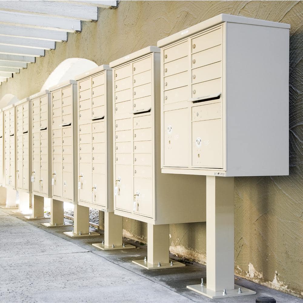 Vital 8-Door Dark Bronze Aluminum Lockable Pedestal Mailbox