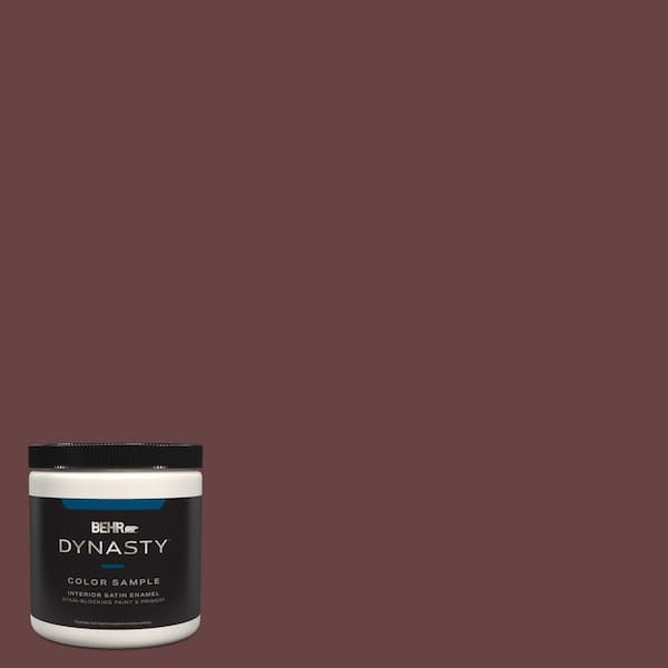 BEHR DYNASTY 8 oz. #MQ1-14 Twinberry One-Coat Hide Satin Enamel Stain-Blocking Interior/Exterior Paint and Primer