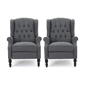 Walter Charcoal Fabric Standard (No Motion) Recliner with Tufted Cushions (Set of 2)
