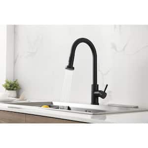 Single-Handle Pull Down Sprayer Kitchen Faucet Stainless Steel in Matte Black