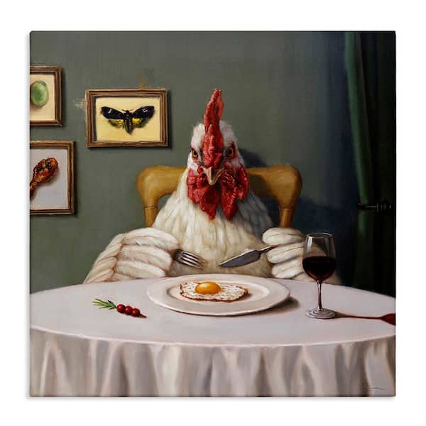 Chicken and Egg Dinner by Lucia Heffernan Unframed Graphic Art Print Animal 30 in. x 30 in.