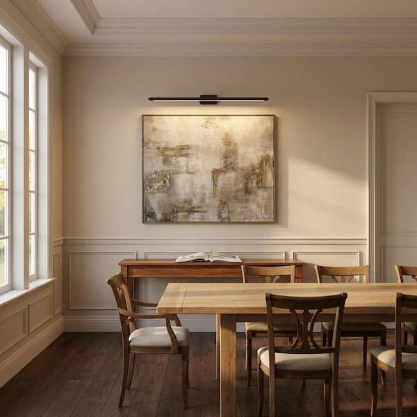 Lamont 30 in. W x 2.375 in. H Aged Iron Traditional LED Picture Light with Frosted Acrylic Lens