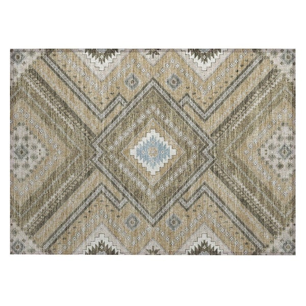 Addison Rugs Chantille Machine Washable Indoor/Outdoor Abstract ACN1010 Beige 1 ft. 8 in. x 2 ft. 6 in. Area Rug