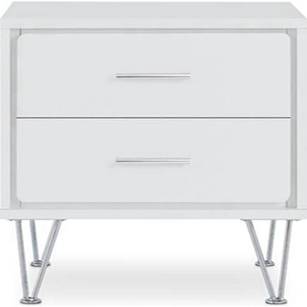 Unbranded 2-Drawer White Nightstand 18 in. H x 20 in. W x 16 in. D
