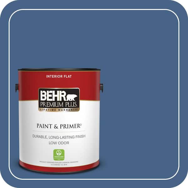 BEHR PREMIUM PLUS 1 gal. #PPU15-04 Mosaic Blue Flat Low Odor Interior Paint & Primer