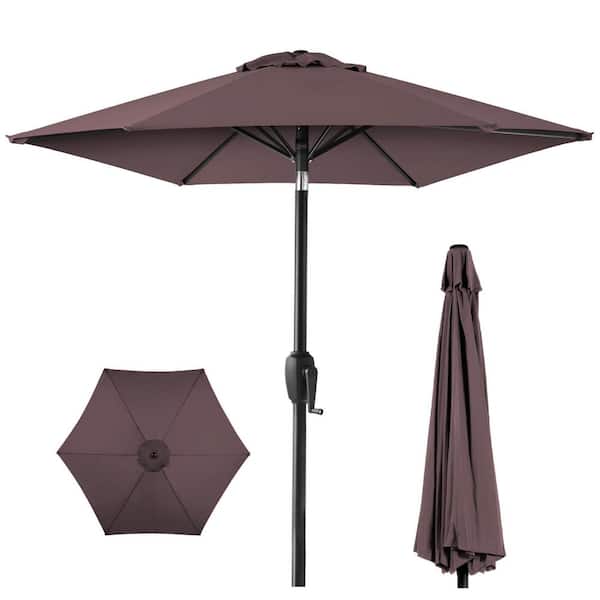 best 7.5 ft patio umbrella Best Choice Products Deep Taupe 7.5 ft. Outdoor Market Patio Umbrella with  Crank and Tilt SKY7444