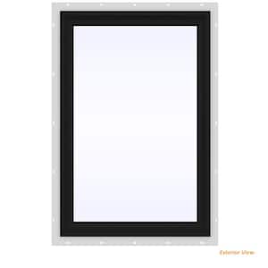 24 in. x 36 in. V-2500 Series Bronze Exterior/White Interior FiniShield Vinyl Picture Window w/ Low-E 366 Glass