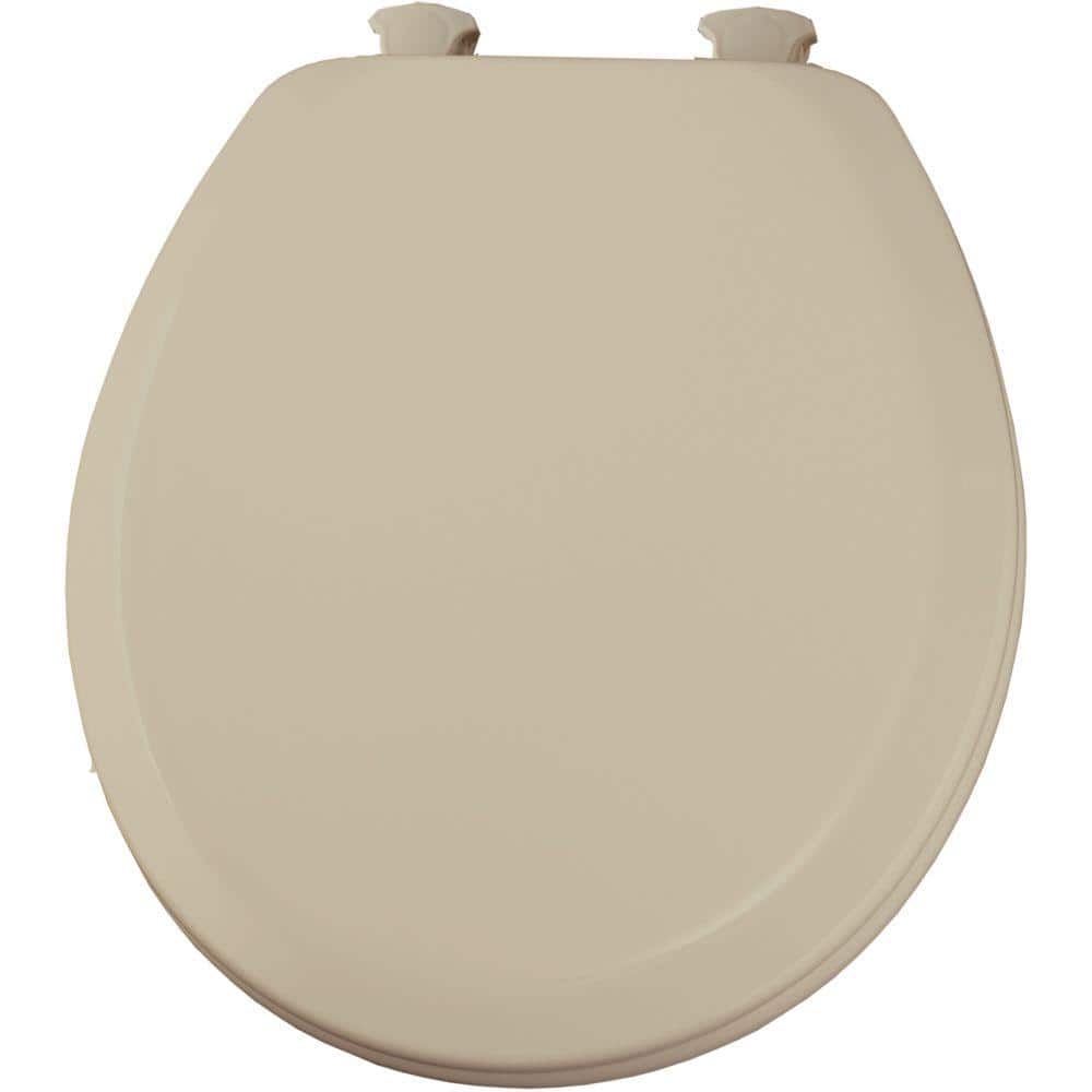 Bemis Round Closed Front Toilet Seat In Bone 520ec 006 The Home Depot