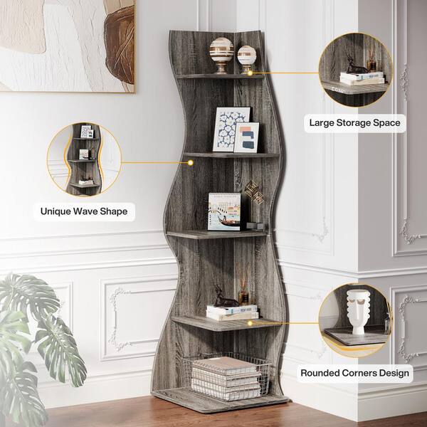 [WoodBlanc] Miller Shelf Aタイプ BYBLIGHT Eulas 69.8 in. Tall Gray Engineered Wood 5-Shelf