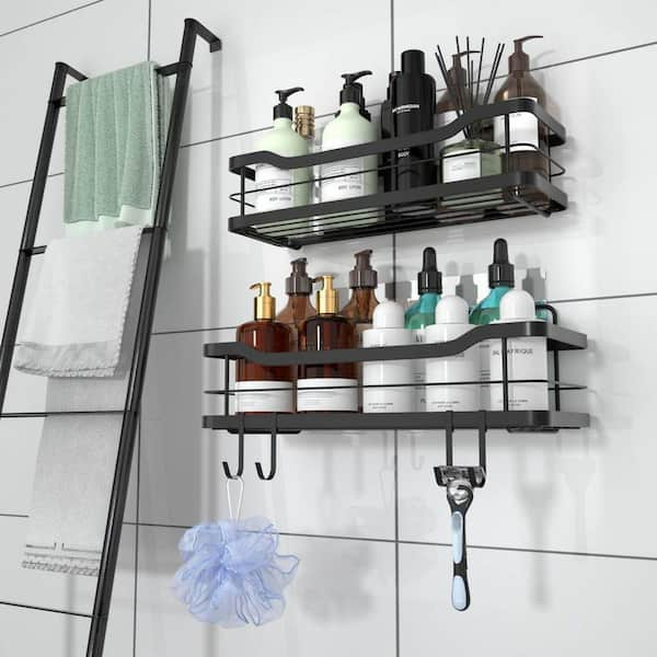 Dracelo 12.4 in. W x 4.52 in. D x 4.52 in. H Black Shower Caddy Basket Shelf  Stainless Steel Rustproof 3 Pack B08Y5RC4J3 - The Home Depot