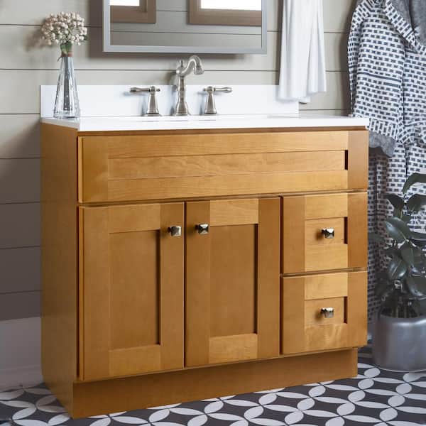 30 in. Sink and Drawer Base Vanity Bathroom Cabinet in Unfinished Poplar |  Shaker Style