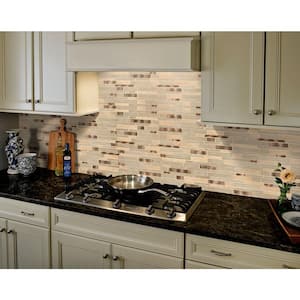 Champagne Bevel Toast 12 in. x 12 in. Textured Multi-Surface Mosaic Tile (1 sq. ft./Each)