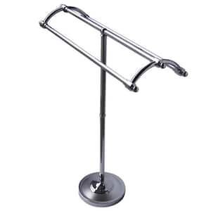 Pedestal Round Plate Towel Rack in Chrome