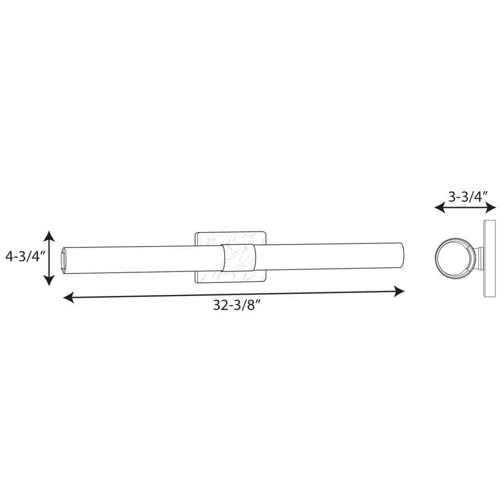 Satin Brass 32" LED Bath Vanity Light with Opal Glass