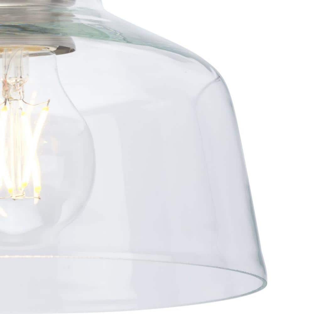 Brushed Nickel Glass Semi-Flush Mount Light