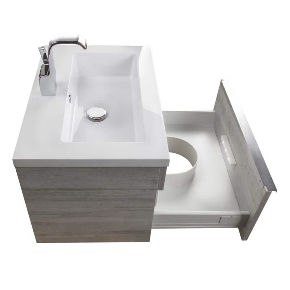 Arlie 24'' Single Sink Bathroom Vanity with Cultured Marble Top