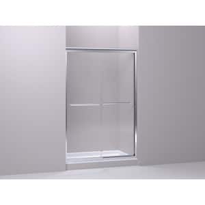 Fluence 40 in. W x 76 in. H Frameless Sliding Shower Door in Bright Polished Silver