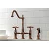 Kingston Brass KS177ALBSAC Heritage Kitchen Faucet, Antique Copper 