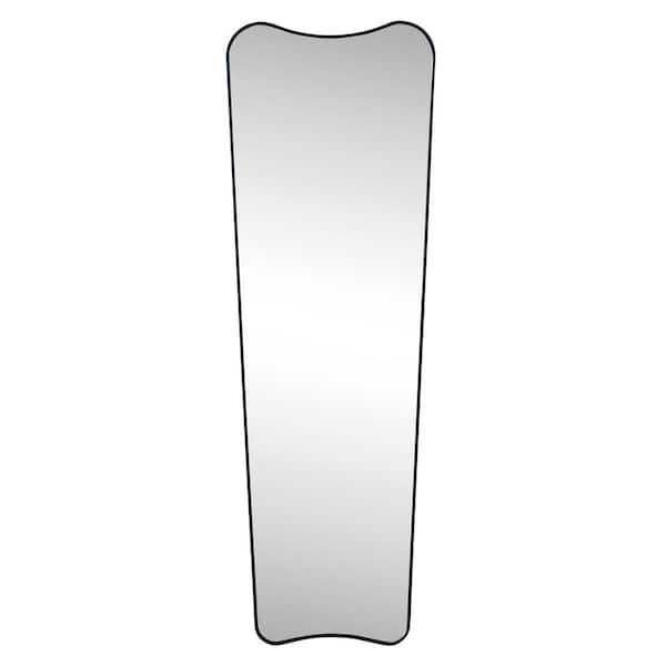 JONATHAN Y Alfie 20 in. W x 59 in. H Large Rectangular Metal Framed Wall Mounted Full-Length Mirror, Black