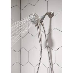 Attract with Magnetix 6-Spray 3.75 in. Single Wall Mount Handheld Adjustable Shower Head in Spot Resist Brushed Nickel