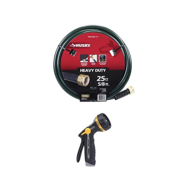 Rear-Trigger 8-Pattern Adjustable Nozzle with 5/8 in. x 25 ft. Heavy-Duty Hose Combo