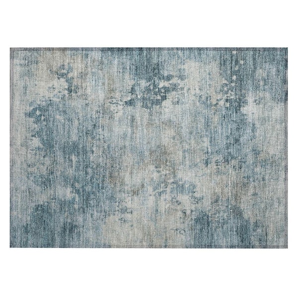 Chantille Machine Washable Indoor/Outdoor Abstract ACN2073 Teal 1 ft. 8 in. x 2 ft. 6 in. Accent Rug
