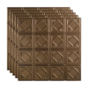 Traditional #4 2 ft. x 2 ft. Argent Bronze Lay-In Vinyl Ceiling Tile (20 sq. ft.)