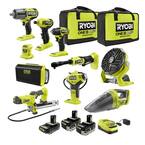 ONE+ 18V Cordless 10-Tool Ultimate Automotive Kit with (1) 2.0 Ah Battery, (2) 4.0 Ah Battery, Charger and (2) Bags