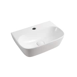 Wall-Mounted Bathroom Sink in White