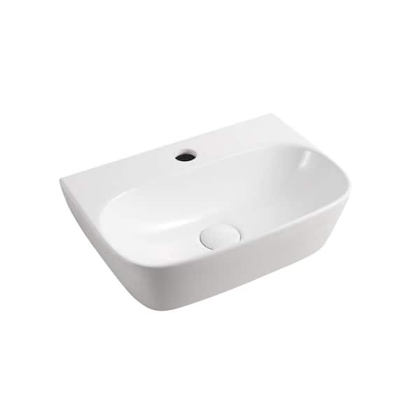 Elanti Wall-Mounted Bathroom Sink in White