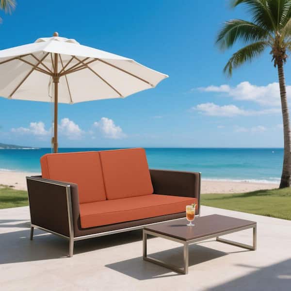 unique choice Outdoor Loveseat Cushion Set 48 x 24 in. Seat