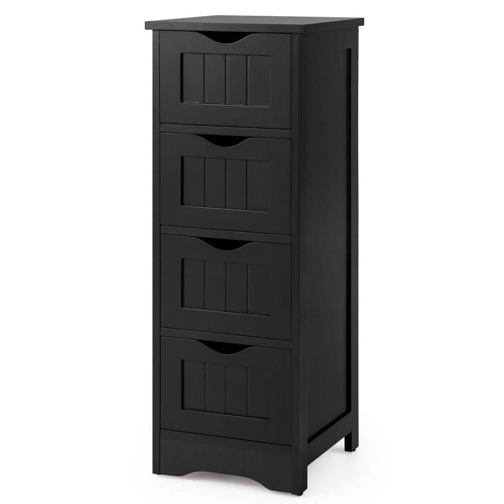 12 in. W x 12 in. D x 32.5 in. H Black Linen Cabinet with Anti-Toppling Dev