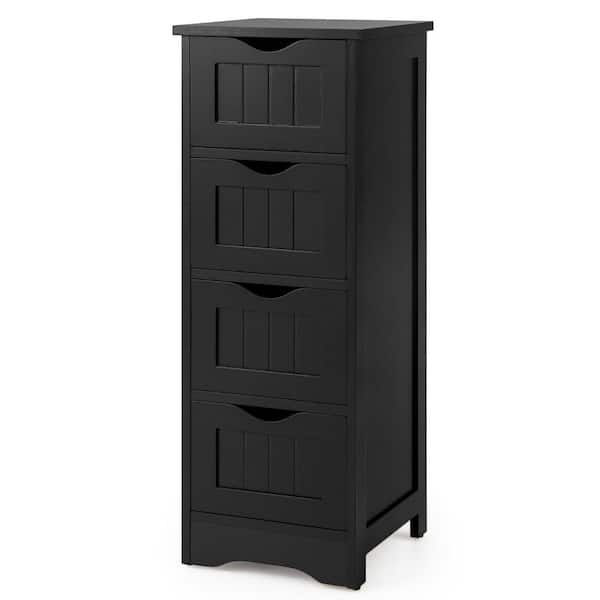 12 in. W x 12 in. D x 32.5 in. H Black Linen Cabinet with Anti-Toppling Device