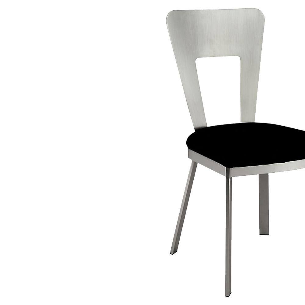 Nova Contemporary Microfiber Upholstered Side Chair in Silver/Black